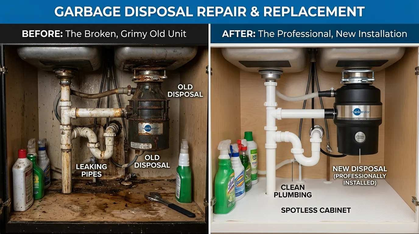 Professional garbage disposal repair and kitchen drain service by DeLaney Auro Plumbing in Aurora CO